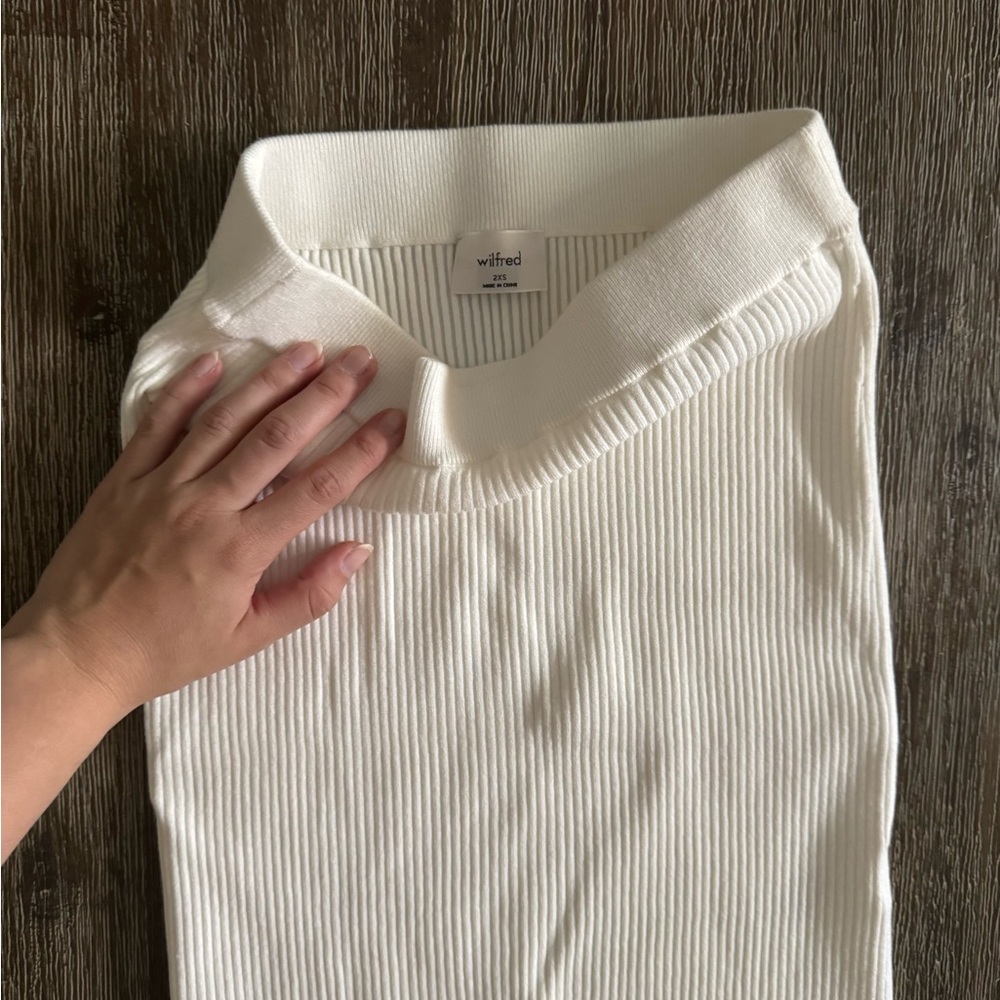 Wilfred Ivory Ribbed Skirt